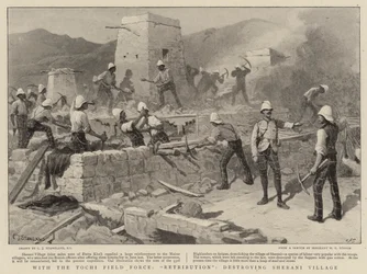 Con la Fuerza de Campo Tochi, Retribución, destruyendo el Pueblo Sherani